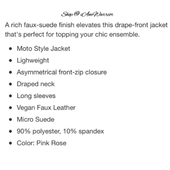 BlankNYC NWT blush rose faux suede spring draped jacket *shop@iamwarrior - Picture 9 of 13